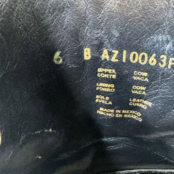 Azulado Boots Womens 6 Brown Leather Snip Toe Western Cowgirl Ankle Zip Low Heel - Picture 11 of 12